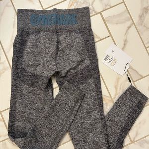 Gymshark High Waisted Flex Leggings - Charcoal Marl/Smokey Teal - tags removed